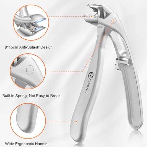 Toenail Clippers for Seniors, 2026 Upgrade Angled Head Nail Clippers for Men with Catcher, CLPPNA Ergonomic Toenails Clipper for Thick Toenails Long Handle, Sharp Wide Jaw Fingernail Clippers Adult - style: 3PCS(2025 Angled Sliver ）