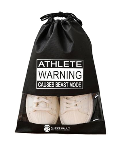 Generic Cleat Vault | High-Performance Sports Travel Shoe Storage Bag w/Motivation (Beast Mode, Black, Small (US Shoe Size Under 6)), CV-FC100 - size: Small (US Shoe Size Under 6), style: Beast Mode