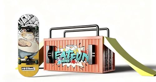 Lently Wood Fingerboards+Truck Set, 100mmL*30mm Mini Fingerboards and Multifunctional deformable Container (Cat) - color: Cat