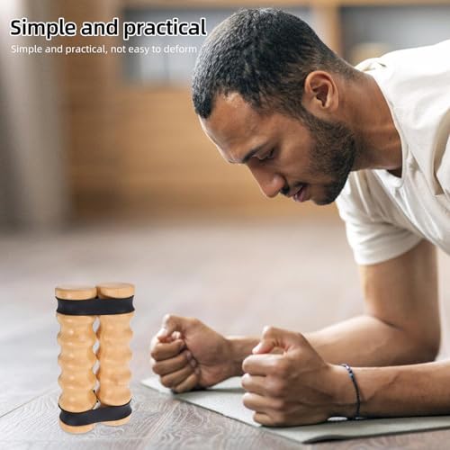 UPKOCH Wooden Handle Elastic Workout Bands 2pcs Resistance Exercise Stick for Shoulder and Chest Strength Training Joint Rehab Home Gym Core Workouts