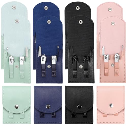 Geosar 12 Sets Manicure Gifts Bulk Nail Clippers Pedicure Kit Stainless Steel Professional Pedicure Grooming Kits Nail Care Tools with Travel Case for Women Men Hand Foot Birthday(Multi Colors) - color: Multi Colors