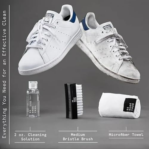 RESHOEVN8R Shoe Cleaner Kit - Sneakers, Mesh, Canvas, Suede, Knit, Leather | Cleaning kit solution for sneakers, mesh, canvas, suede, knit & leather shoes, compact set for on-the-go care