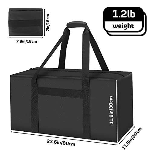 INFANZIA 24inch Sports Duffel Travel Bag, 56L Duffel Tote Bag with Upgrade Zipper, Water Resistant & Foldable Equipment Storage Bag for Camping Tent Tripod Fishing - size: 24x12x12 inch