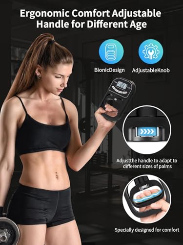 Saicefe Grip Strength Tester Electronic Hand Dynamometer of 396lbs/180kg | Grip strengthener Trainer Adjustable Resistance for Sports Home Gym with Digital Display Precision Training for Rehab Fitness