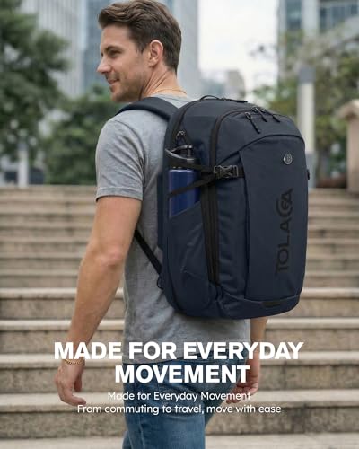 Tolaccea Travel Laptop Backpack 32L, TSA Friendly Flight Approved Computer Work Business Bag, Water-resistant Carry on Luggage, Durable Casual Daypack College Rucksack for Men Women - color: Midnightsky