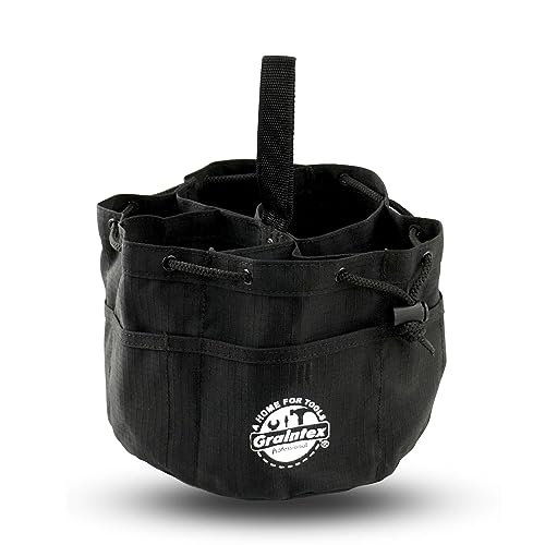 Graintex 18 Pockets Grab Bag Rip-stop Canvas Drawstring Closure, Small Part Organizer Pouch, Small Tools, Screws, Parts, Parachute Tool Bag for Efficient Storage - Black - color: Black