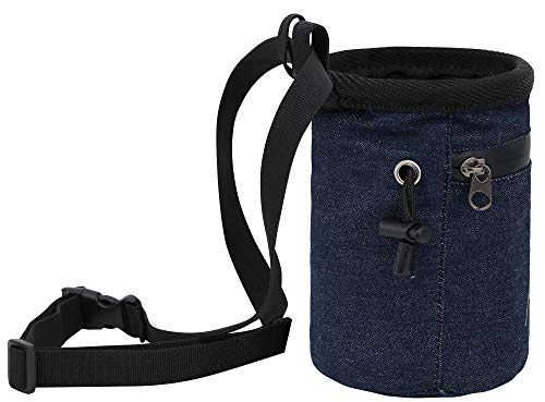 AMC Rock Climbing Panda Design Chalk Bag with Adjustable Belt - color: 7558_Denim Blue