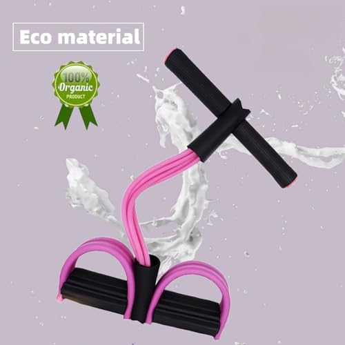 Resistance Bands for Exercise,6-Tube Elastic Yoga Pedal Puller Resistance Band, Natural Latex Tension Rope Fitness Equipment, for Abdomen/Waist/Arm/Leg Stretching Slimming Training - color: Pink