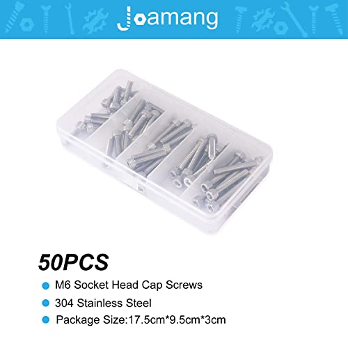 M6 x 30mm 35mm 40mm 45mm 50mm Socket Head Cap Screws Bolts, Stainless Steel 304, Metric Allen Hex Drive, Bright Finish, Fully Threaded, Assortment Kit 50PCS - size: Socket M6x30-50 mm