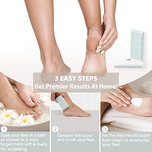 Glass Pumice Stone Callus Remover for Feet, Elbows, Hands, and Knees, Spain Made - 2 in 1 Pedicure Exfoliator and Scrubber for Rough, Hard Skin (Teal Color) - style: Teal - 2 Count ( Pack of 1)
