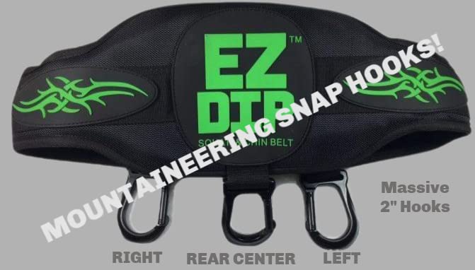 EZ DIP Pull Up Weight Belt plus PULL FORCE Rotating Pull Up Handles - Dipping Belt with Chain plus Dumbbell Hook - Pull Up Weight Belt - Best Dip Belt - 505# Dipping Belt -Belt Squat attachment