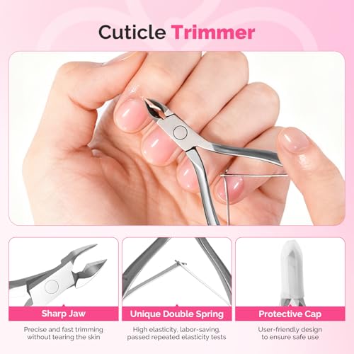 MelodySusie Nail Care Kit Nail Prep Set Cuticle Remover | Cuticle Trimmer,Cuticle Pusher, Nail File and Buffer Blocks,Portable Cuticle Oil and Ingrown Toenail Removal Tool,13Pcs - size: 13Pcs Lavender