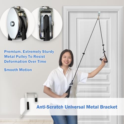 Shoulder Pulley for Physical Therapy, Pulleys for Shoulder Rehab Over Door, Shoulder Pulley Over The Door Physical Therapy, Door Pulleys For Physical Therapy, Arm Pulley, Over The Door Pulleys - Black