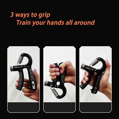 Strengthener Hand Grip Trainer Number Counter Forearm Finger Wrist Gripper Exerciser 5-60kg Adjustable Stretcher Squeezer Workout - color: 2 Black Grip
