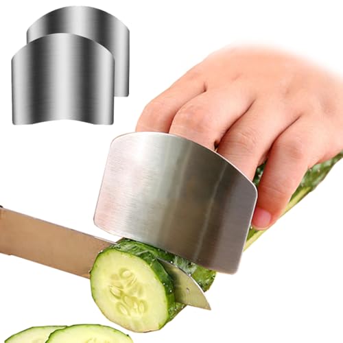 2 Pcs Finger Guards for Cutting, Kitchen Tool Stainless Steel Finger Protectors Finger Guard for Cutting Food, Finger Protectors,Avoid Hurting When Slicing and Dicing(2pcs)