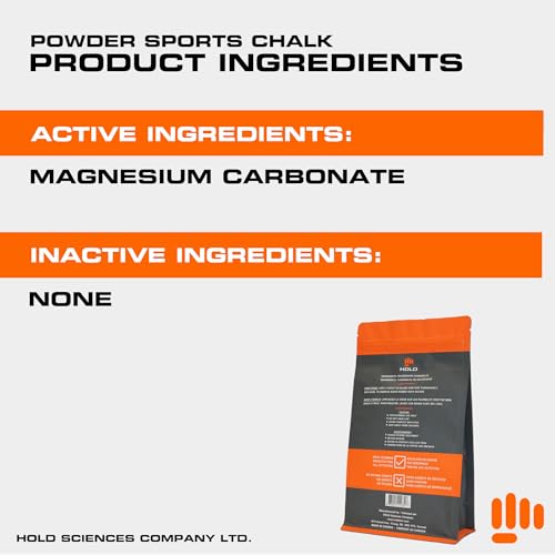 HOLD Sports Chalk – Pure Magnesium Carbonate for Climbing, Weightlifting, Gymnastics & Powerlifting – No Additives, Non-Toxic, Sweat-Resistant, Strong Grip Performance - style: Micronized