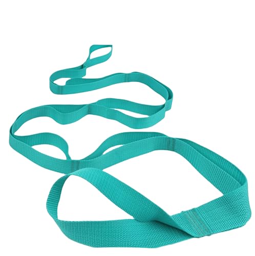 Scotamalone Stretching Strap Yoga Strap Physical Therapy for Home Workout, Exercise, Pilates and Gymnastics, 10 Loops Non-Elastic Stretch Bands with Aesthetic Packaging for Women & Men - color: light green