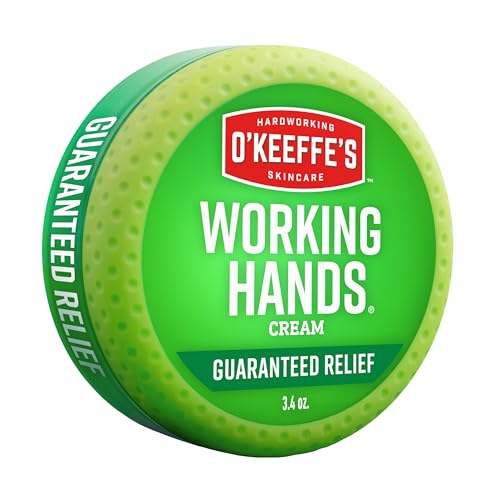 O'Keeffe's Working Hands Hand Cream, 3.4 oz Jar, 1 Pack for Extreme Dryness | Repairs Cracked, Dry Hands, Hypoallergenic, Unscented, Non-Greasy, Ideal for Repairing Skincare - size: 3.4 Ounce Jar
