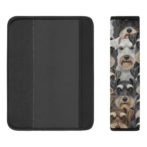 2 Pack Universal Fit Car Seat Belt Pad for Adult Use, All Vehicles, Schnauzer Dog Seat Belt Covers Cushion, Anti-Slip Pad - color: Pattern 476