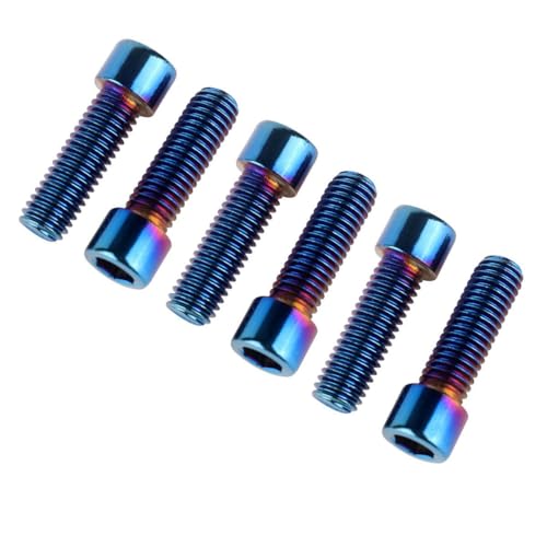 6Pcs Bike Screws M6x10 12 16 18 20 25 30 35mm Stainless Steel Socket Head Cap Allen Hex Bolt (Burnt Blue, M6 x20mm) - color: Burnt Blue, size: M6 x20mm