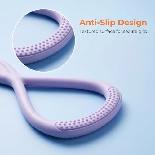 Figure 8 Resistance Band, Figure 8 Resistance Bands for Women Men,Resistance Band Figure for Working Out, Non-Slip Handles, Home Gym, Yoga & Physical Therapy - color: 15 LBS PURPLE