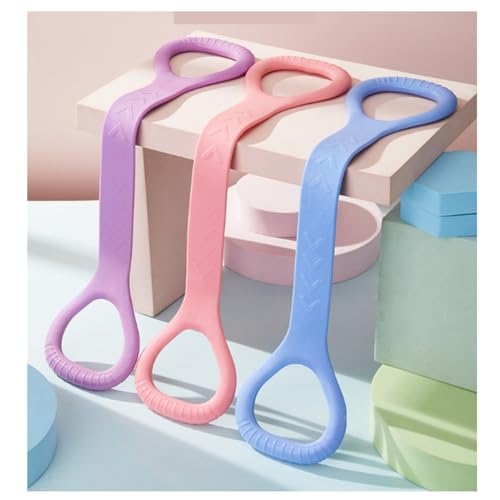 ANIS·KEAAR 3 Colors Figure 8 Resistance Band - Elastic Fitness Rope for Arm, Back, Shoulder & Full-Body Workouts | Foot, Leg, Hand Stretcher for Yoga, Pilates, Physical Therapy & Home Gym Exercise.