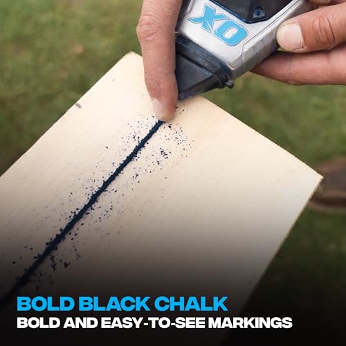 OX Black Chalk Line Powder 8oz - Permanent Chalk Refill | Weather-resistant marking chalk, quick-fill nozzle, quarter-turn cap, 8oz refill for chalk reel, wood, concrete, metal - color: Black - Permanent