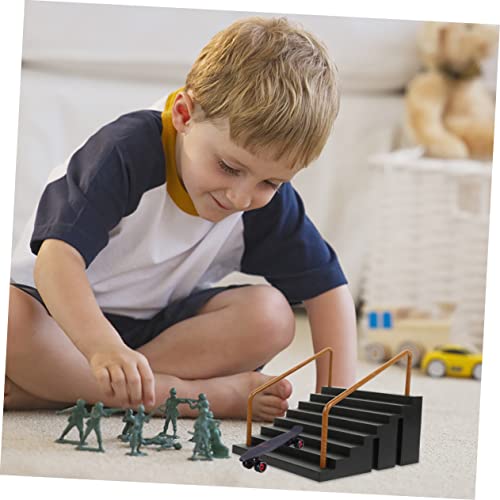 Abaodam Fingerboard Ramp 2 Pcs Finger Skate Park Kit with Fingerboard Obstacles Skateboard Park Part for Kids Training Finger Coordination Desk .51 X 5.11 X 4.52 in