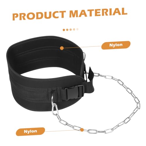 GANAZONO Weighted Dip Belt with Chain for Weightlifting, Thickened Steel Fitness Training Belt for Pull-ups and Back Muscle Strengthening, 1pcs Bodybuilding Exercise Equipment