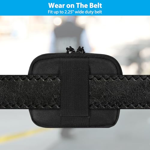 Duty Belt Gloves Pouch, Latex Disposable Glove Holder Zipper Pocket | Convenient Carrier Pockets Waist Bag, For Police Officer Law Enforcement Personnel, For Security Firefighter Professionals