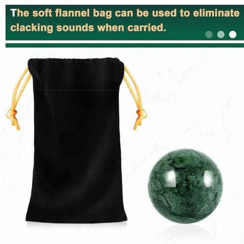 Learay 2Pcs Baoding Balls, Boading Balls for Hand Therapy, Green, 1.57 inch | Chinese Health Exercise Massage Balls with Carry Pouch for Stress Relief Meditation Ball - color: Green/1.57 Inch