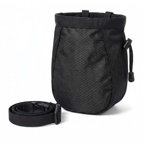 Climbing Chalk Bag - Small Chalk Bag Bouldering for Rock Climbing Chalk Pouch - color: BLACK