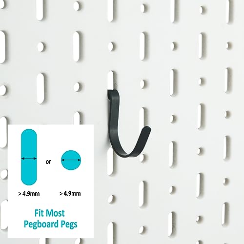 Pegboard J Hooks Black 80pcs Peg Board Metal Tool Hangers for Garage Craft | 1/4" Pegboard Accessories, Stainless Steel Hooks with A Small Plier, Adjustable J Hook for Slot Panels, Wire Shelves, Racks - style: 80pcs Black J Hooks