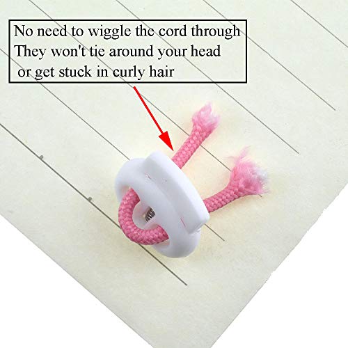 Spring Elastic Fastener Toggles Plastic Cord Lock Buttons Stopper Slider Thread Smooth Hold Tightly - color: Double Holes White-17*16mm 40pcs