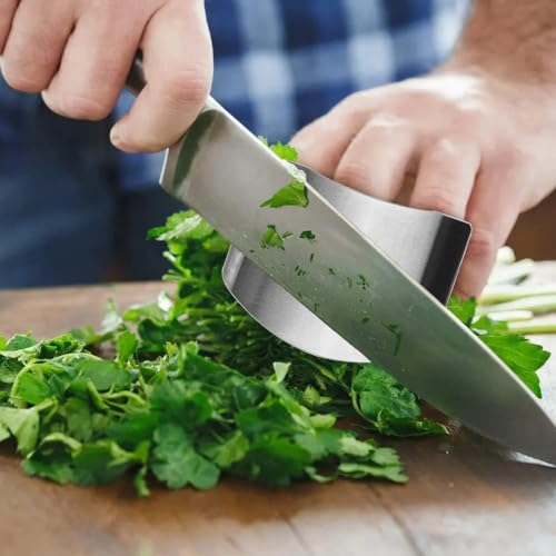 Promifun Finger Guards for Cutting, 4 Pcs Stainless Steel Finger Protector for Cutting Food, Knife Guard, Chopping Protector for Dicing and Slicing in Kitchens