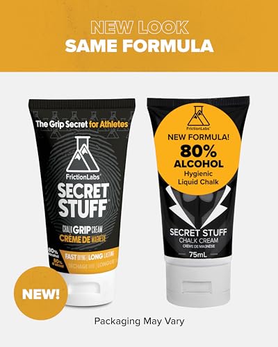 Friction Labs Secret Stuff Quick Grip Liquid Chalk | Made in USA, Skin Friendly, Rock Climbing, Weightlifting, Gym, Tennis, Trusted by 100+ Pro Athletes, 75 mL - style: Hygienic Formula