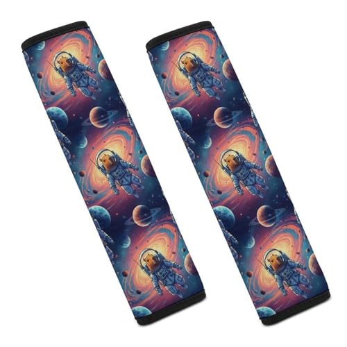 Universal Soft and Comfortable Seat Belt Shoulder Pad for Adult Use, Most Cars, 1 Pair Capybara Astronaut Harness Pads Strap Anti-Slip Pad - color: Pattern 763