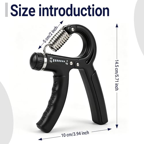 Xylsotyr Adjustable Hand Grip Strengthener 11-132 LBS (5-60KG), Portable Forearm Trainer & Finger Exerciser for Athletes, Musicians, Climbing & Injury Recovery