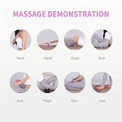 2.5" Mini Massage Ball, 10 Speeds Vibrating Massage Roller Ball for Palm, Hand, Foot, Leg, Neck, Back, Trigger Point Muscle Therapy Ball for Myofascial Release, Plantar Fasciitis Relief (Purple) - color: Purple