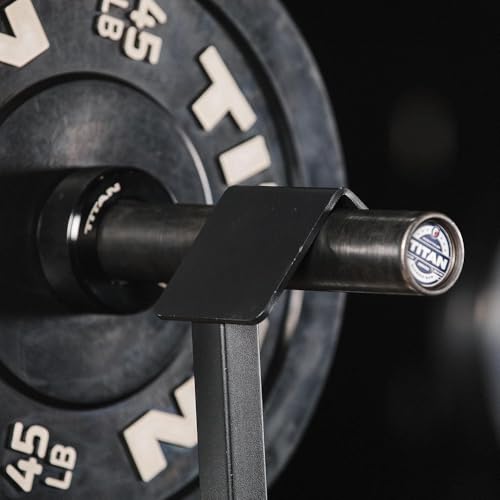 Titan Fitness Eccentric Hooks, Fully Adjustable 20" - 35" Steel Hook Barbell Attachment, Overload Lifting for Explosiveness, Fits Olympic-Sized Weight Plates, Weight Releasers - style: Ecccentric Base Unit