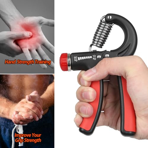 NIYIKOW Grip Strength Trainer, Hand Grip Strengthener, Grip Strengthener, Adjustable Resistance, Forearm Strengthener, Perfect for Musicians Athletes - color: Orange-1Pack