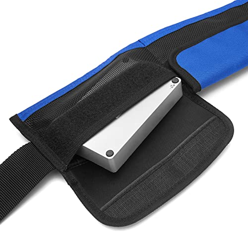 4 Neoprene Pocket Scuba Weight Belt，Spear Fishing Nylon-fit for Waist 32" to 52" - Quick-Release Buckle - color: Blue