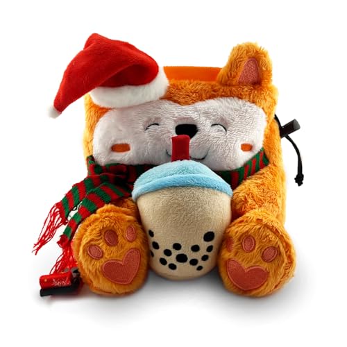 Rock Climbing Chalk Bag + Refillable Ball – Boba Dog Plush Animal Bag - style: Christmas Chalk Bag