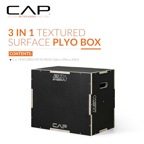 CAP Barbell 3-in-1 Plyometric Box | Multiple Styles and Sizes - size: 24in x 20in x 16 in, style: NON-SLIP