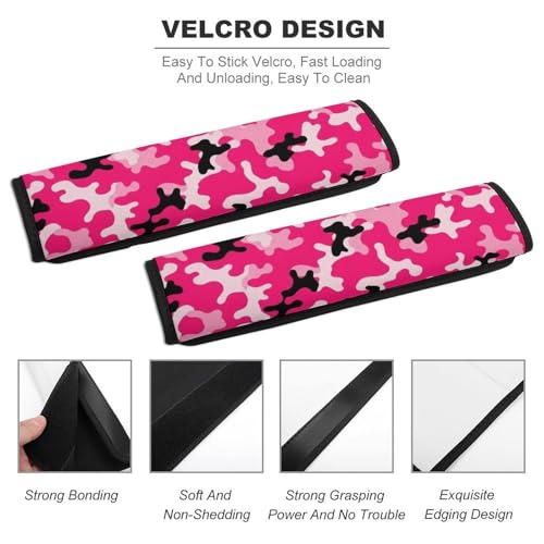 Universal Soft and Comfortable Camo Pink Camouflage Seat Belt Shoulder Pad for Girls and Boys, Most Cars, 2 Pack Seat Belt Covers Cushion Shock Absorption - color: Pattern 702