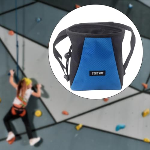 harayaa Chalk Bag Lightweight Adjustable Drawstring Pouch Non Slip Climbing Storage Resistant PVC Cloth Reusable Organizer Suitable for Bouldering - color: Black