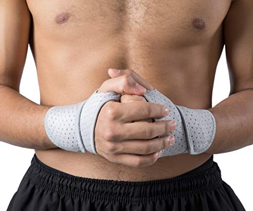 HiRui 2 Pack Wrist Compression Strap and Wrist Brace Sport Wrist Support for Fitness, Weightlifting, Tendonitis, Carpal Tunnel Arthritis, Pain Relief-Wear Anywhere-Adjustable (Gray) - color: Gray