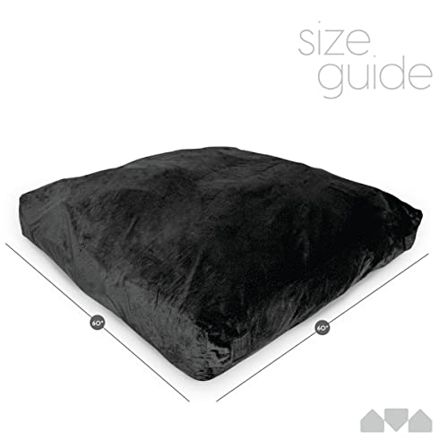 Milliard Crash Pad Sensory Pad with Foam for Kids and Adults with Washable Cover (5 feet x 5 feet) Black - color: Black