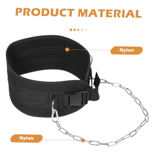 Weightlifting Dipping Belt with Thick Chain and Buckle for Upper Body Strength Training Elastic Waist Support Fitness Supply for Running Hiking Climbing Yoga and Leisure Walks