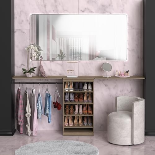 ClosetMaid Modular Storage Stackable Shoe Shelf Unit, Sand - color: Sand